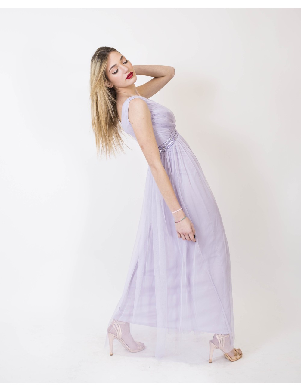 Abito in tulle glicine