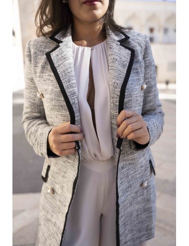 Blazer tweed ghiaccio