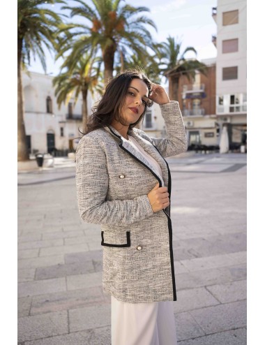 Blazer tweed ghiaccio