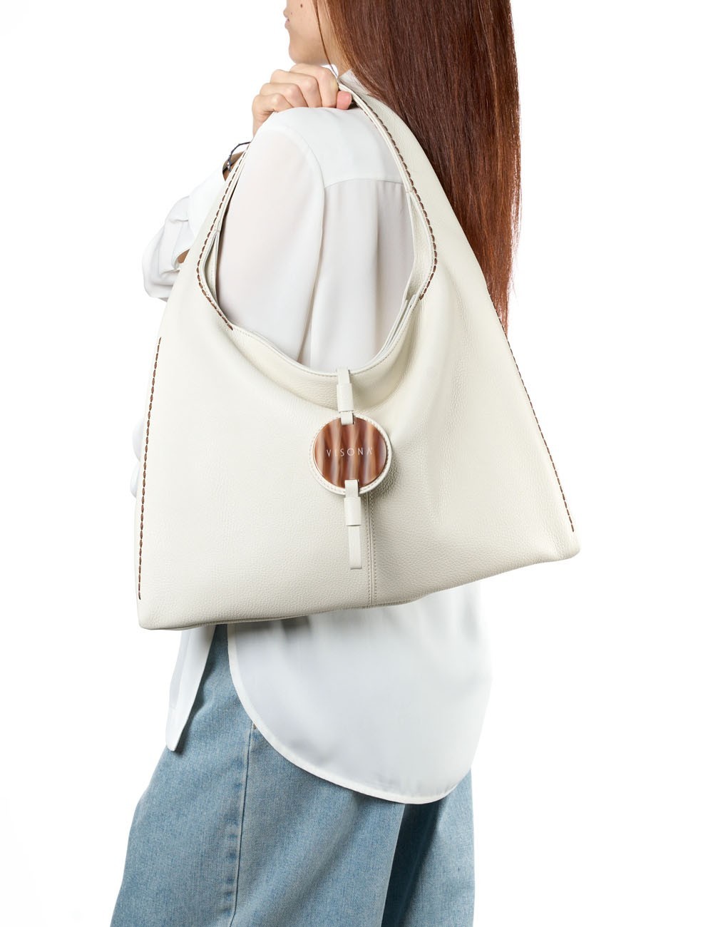 VISONA' - Borsa hobo - Donna - POSITANO LATTE - 26326